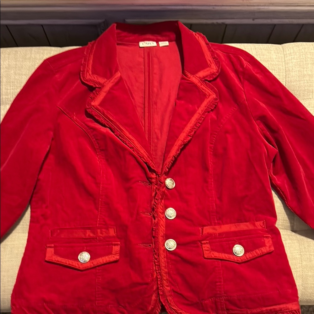 Women's Red Velvet Blazer
